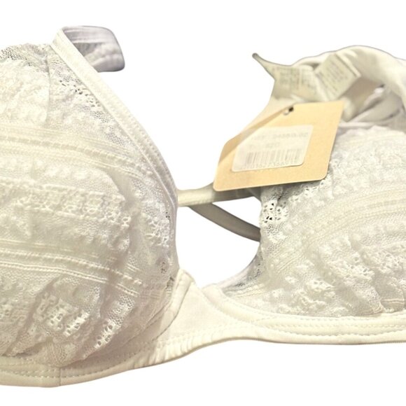 Women Touche Lingerie White Lace Underwire Bra 32C Adjustable Straps Tags Box - Picture 3 of 13